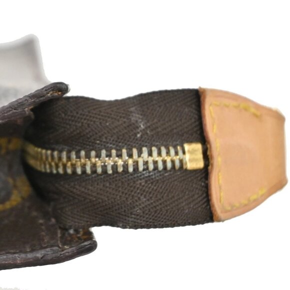 LOUIS VUITTON Logo BUCKET PM Pouch Bag Monogram Leather Brown France - Picture 15 of 15